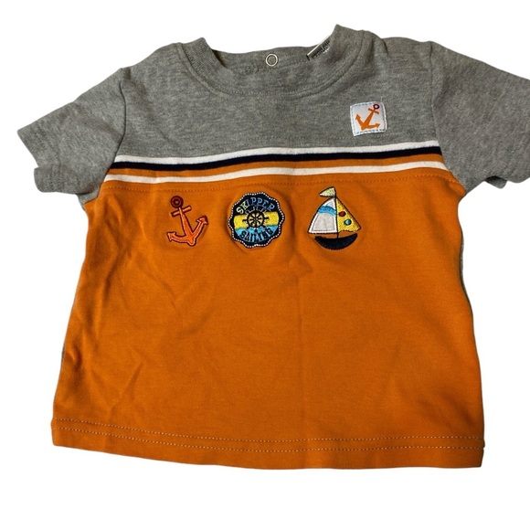 Infant boys sailor themed t-shirt and gray shorts with pockets - Picture 3 of 7